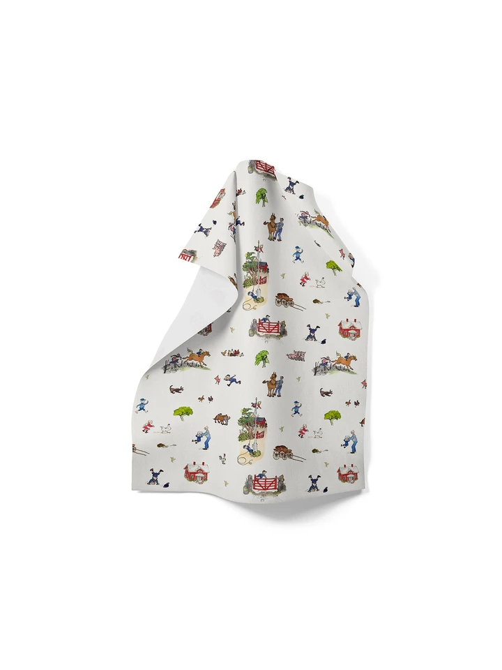 Kitchen towel Emil in Lönneberga - White