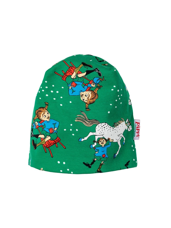 Pippi Longstocking Double Layer Beanie - green