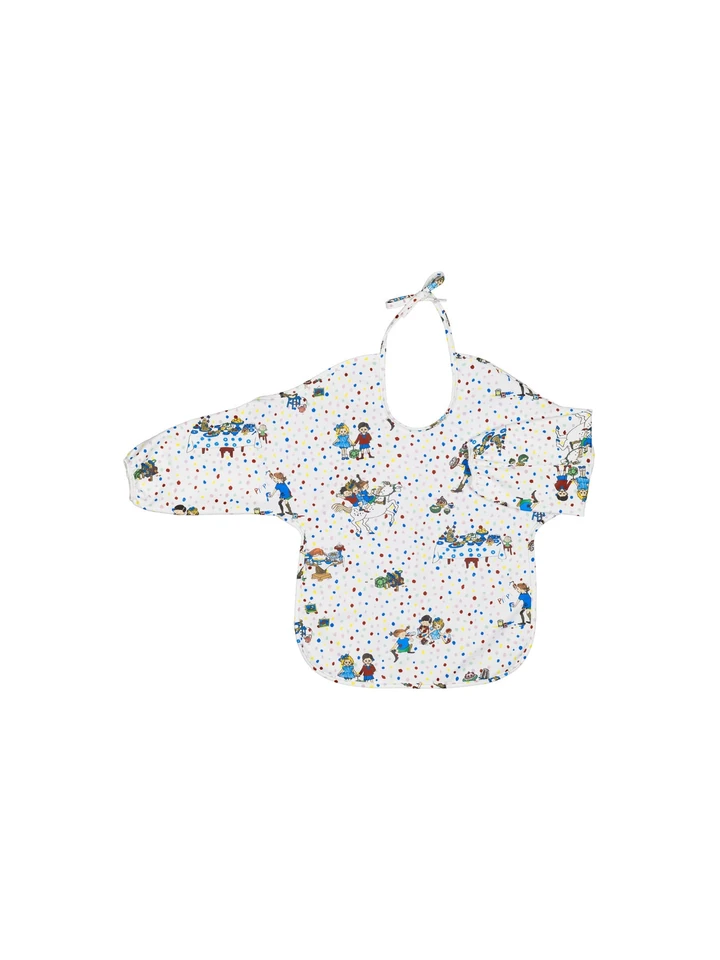 Longsleeved bib Pippi Longstocking - White