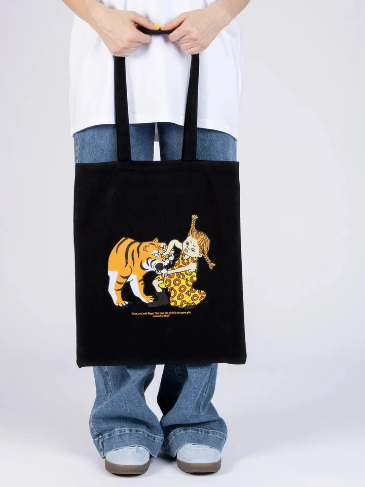 Totebag Pippi Longstocking tiger- black