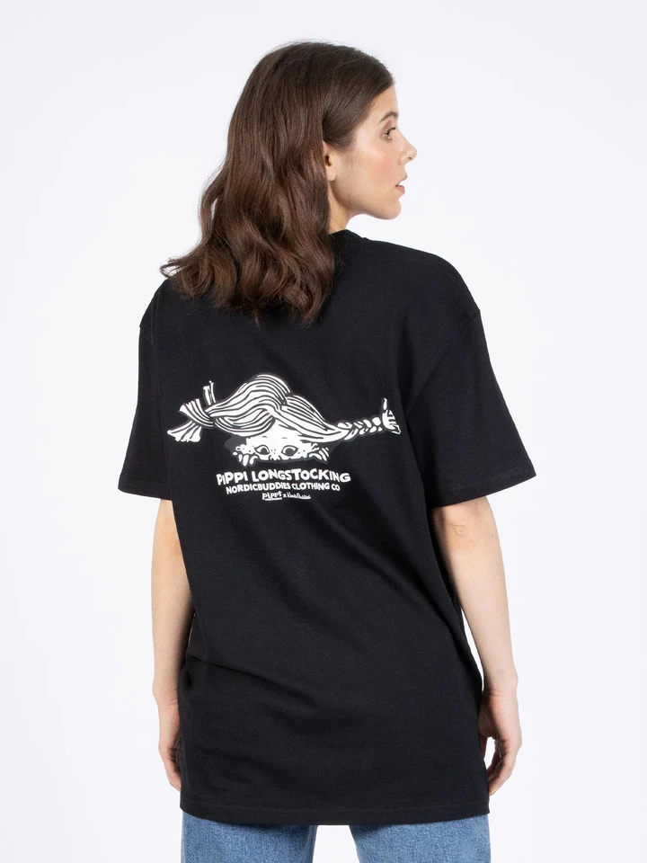 T-shirt Pippi Longstocking looking - Black