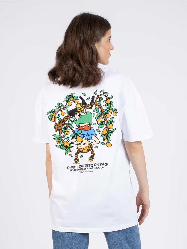 T-shirt Pippi Longstocking Hanging by the Knees - White