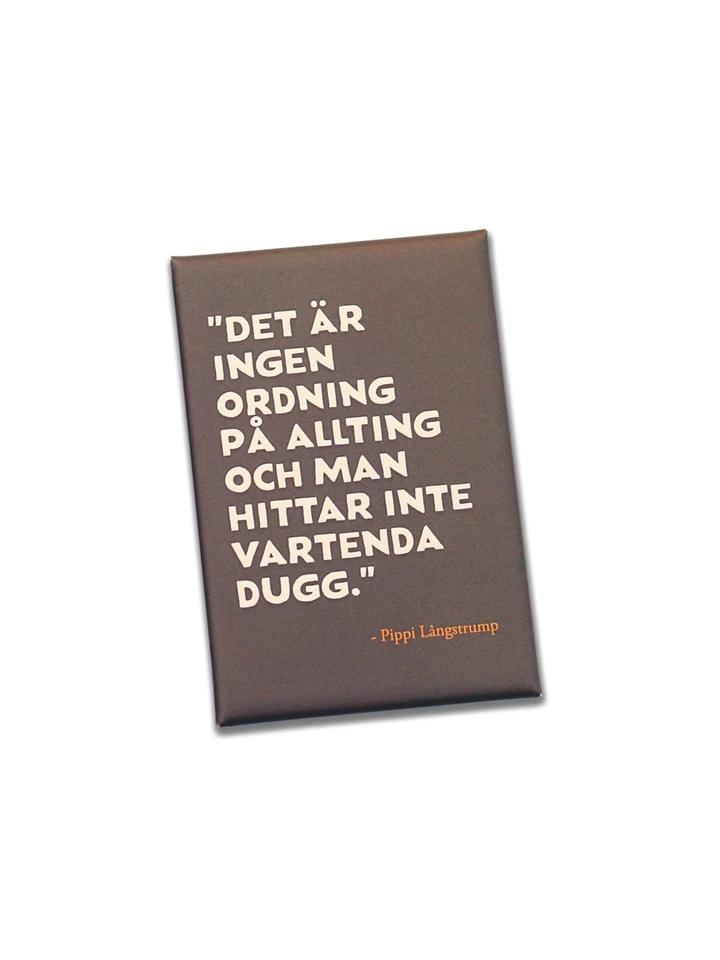 Magnet Pippi Långstrump "Ingen ordning" - Brun