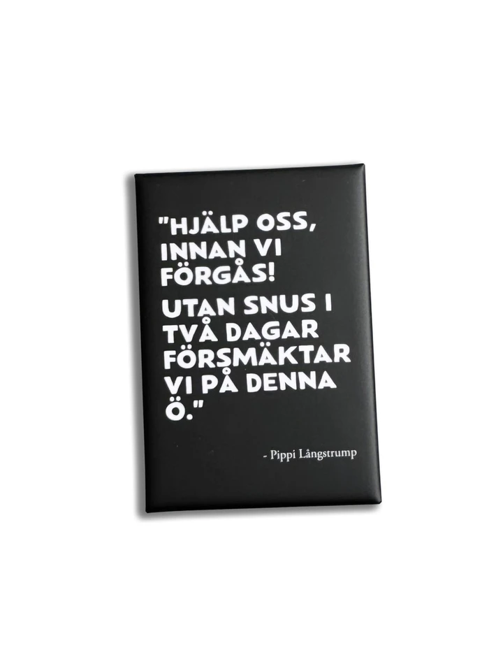 Magnet Pippi Langstrumpf "Utan snus" – Schwarz