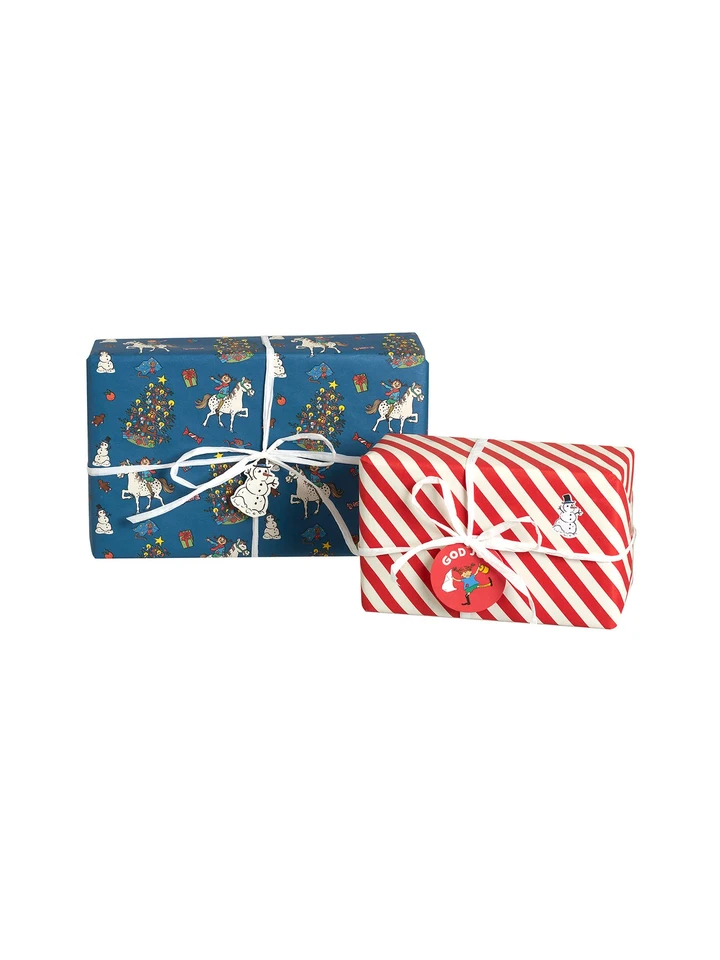 Christmas Wrapping Paper Pippi Longstocking 2 m - Blue