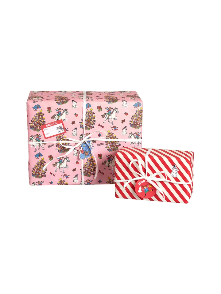 Pippi Longstocking Christmas Wrapping Paper 2 m - Pink