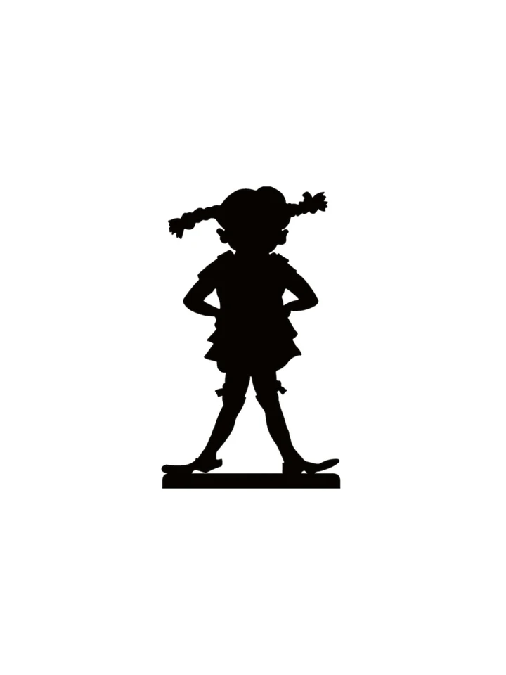 Buchstütze Pippi Langstrumpf Schwarz – 15 x 15 cm