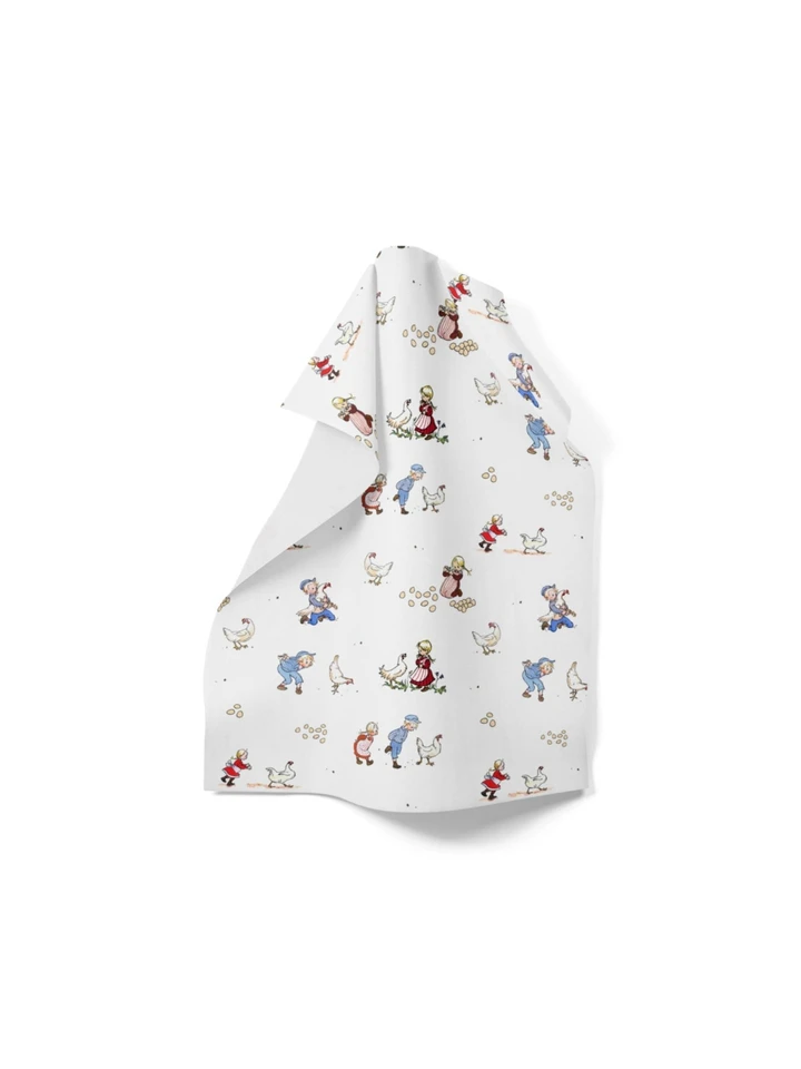 Kökshandduk Emil & Ida i Lönneberga - Vit