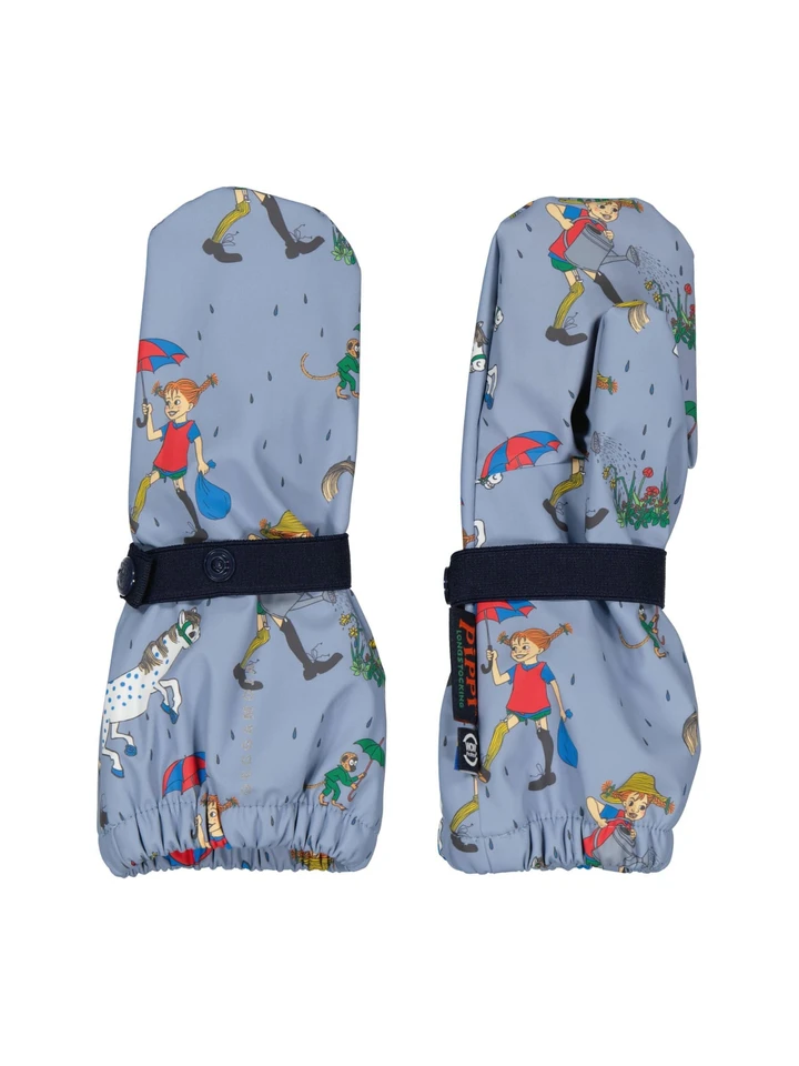 Rain mittens Pippi Longstocking - Denim blue