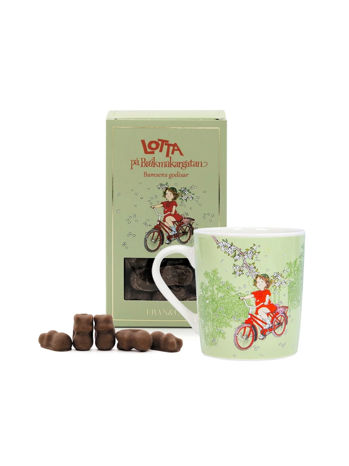 Presentkit Lotta på Bråkmakargatan med mugg och godis