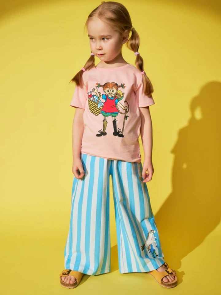 T-shirt Pippi Långstrump & Herr Nilsson på picknick - Rosa