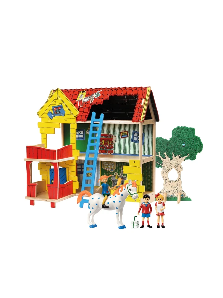 Litet Villa Villekulla paket – Dockhus + Pippi, Tommy, Annika & Lilla Gubben