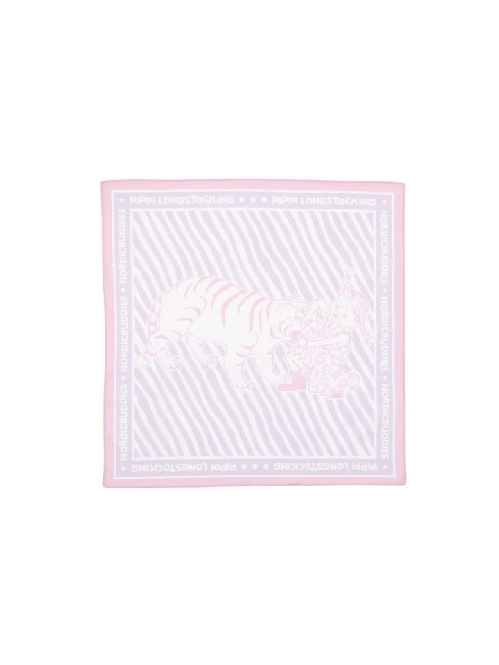 Scarf Pippi Longstocking and tiger - Purple/pink