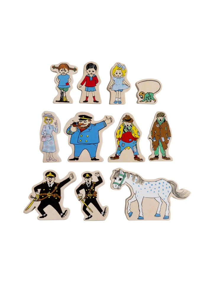 Holzfiguren Pippi Langstrumpf & Freunde – 11 Stück