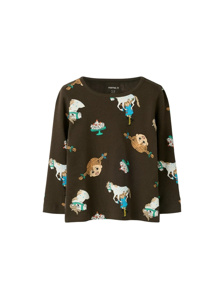 Shirt Pippi Langstrumpf & Kleiner Onkel – Braun