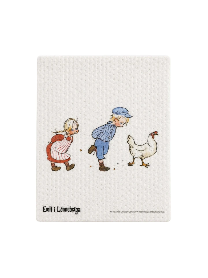Dishcloth Emil & Ida in Lönneberga - White