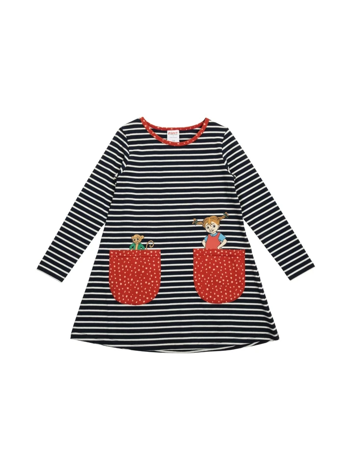Striped dress Pippi Longstocking - Dark blue