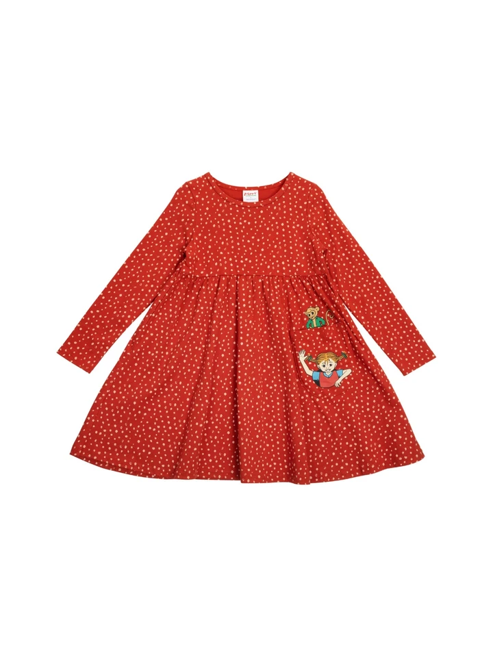 Kleid Pippi Langstrumpf & Herr Nilsson – Rot/Punkte