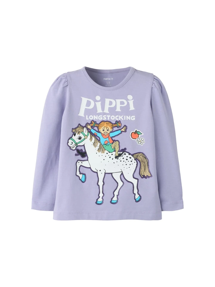 Langarm-Shirt Pippi & Kleiner Onkel – Lila