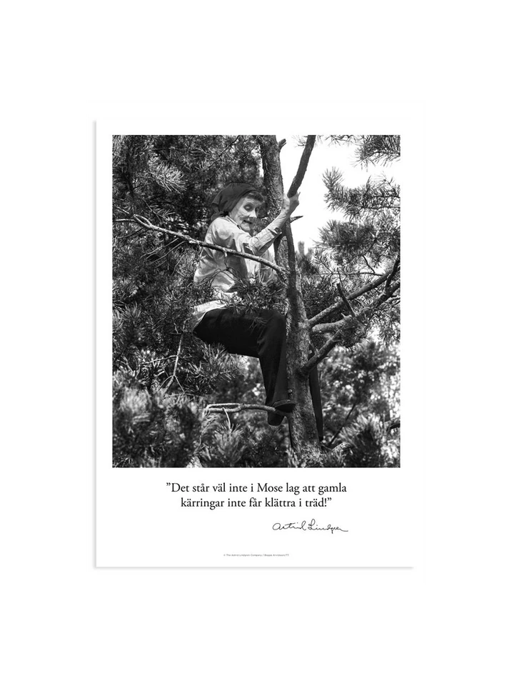 Poster Astrid Lindgren - Klättra i träd - 50x70 cm