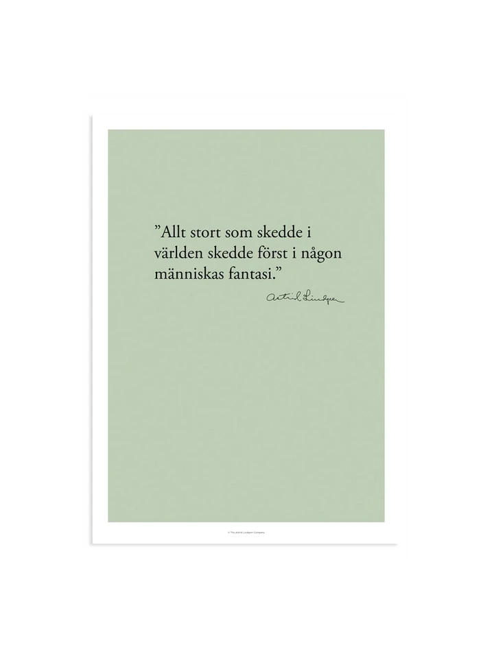 Poster Astrid Lindgren citat - Allt stort - 21x30 cm