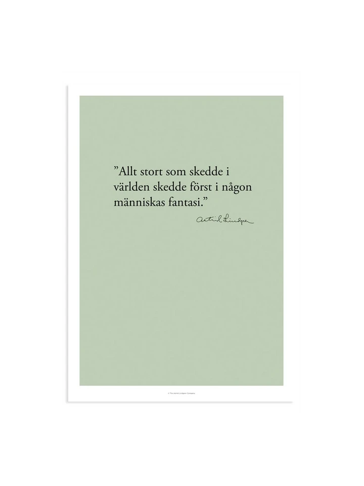 Poster Astrid Lindgren Quote - Everything great (in Swedish) 30x40cm