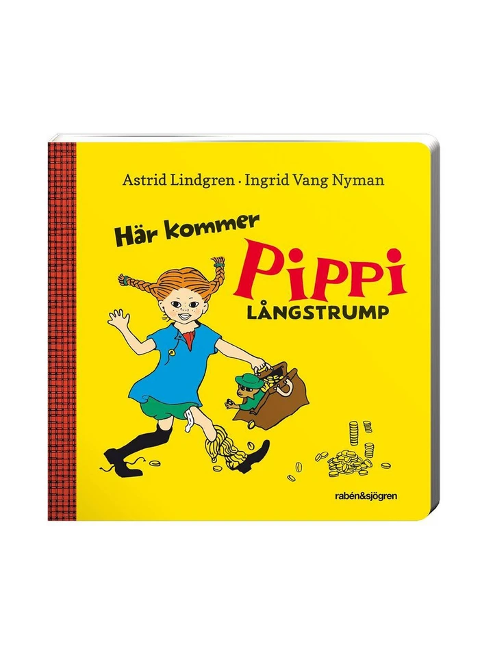 Board book Here comes Pippi Longstocking (Swedish)