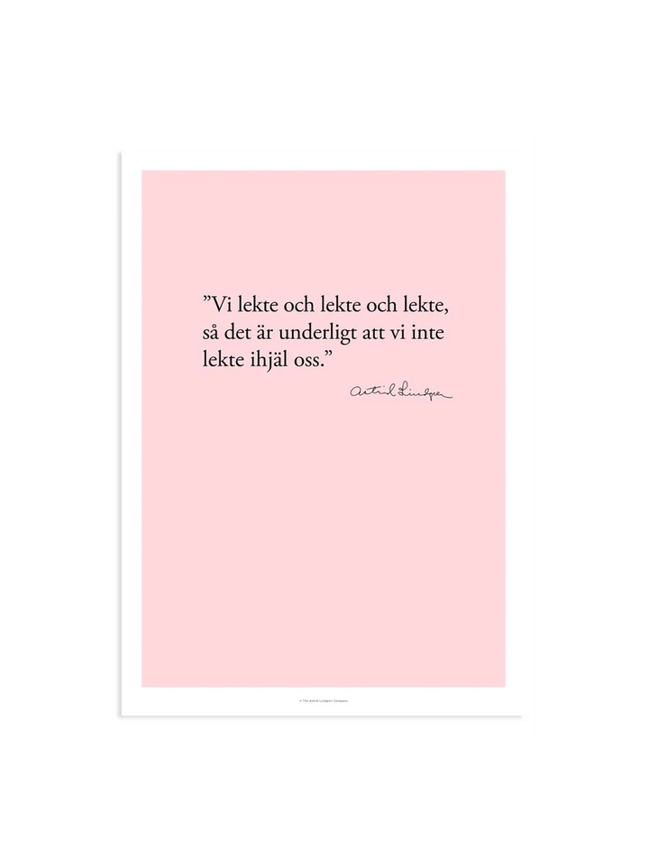 Poster Astrid Lindgren Citat - Vi lekte 13x18 cm