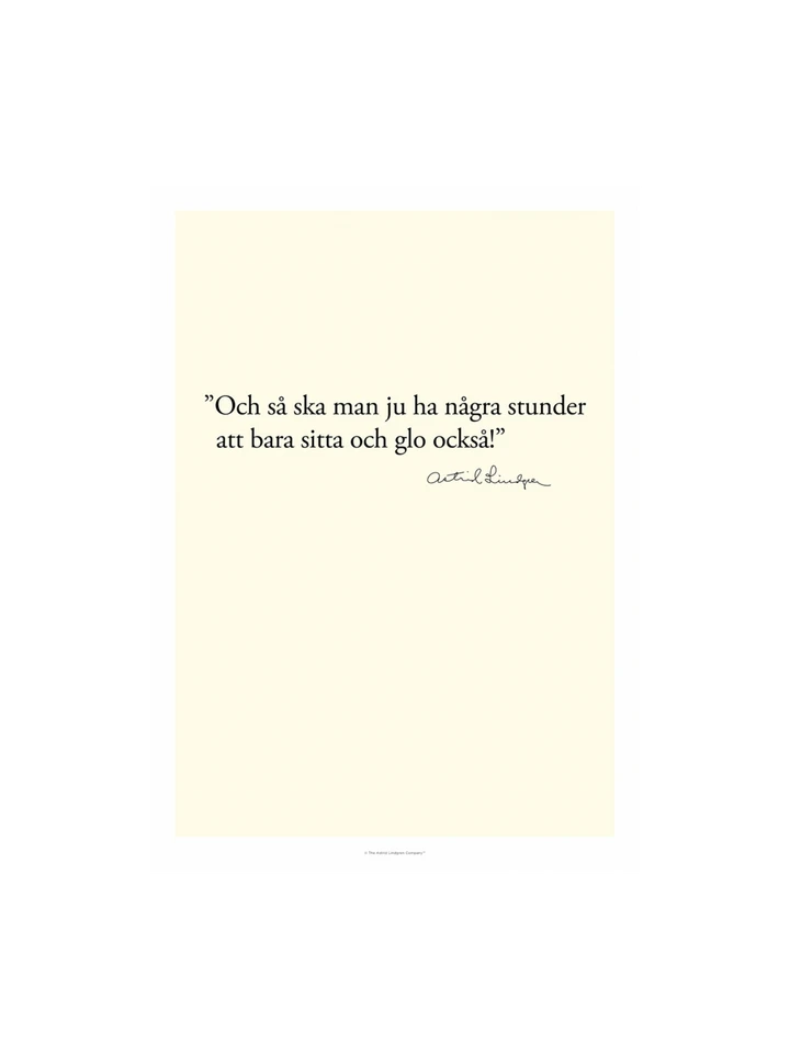 Poster Astrid Lindgren quote in Swedish - 30x40cm