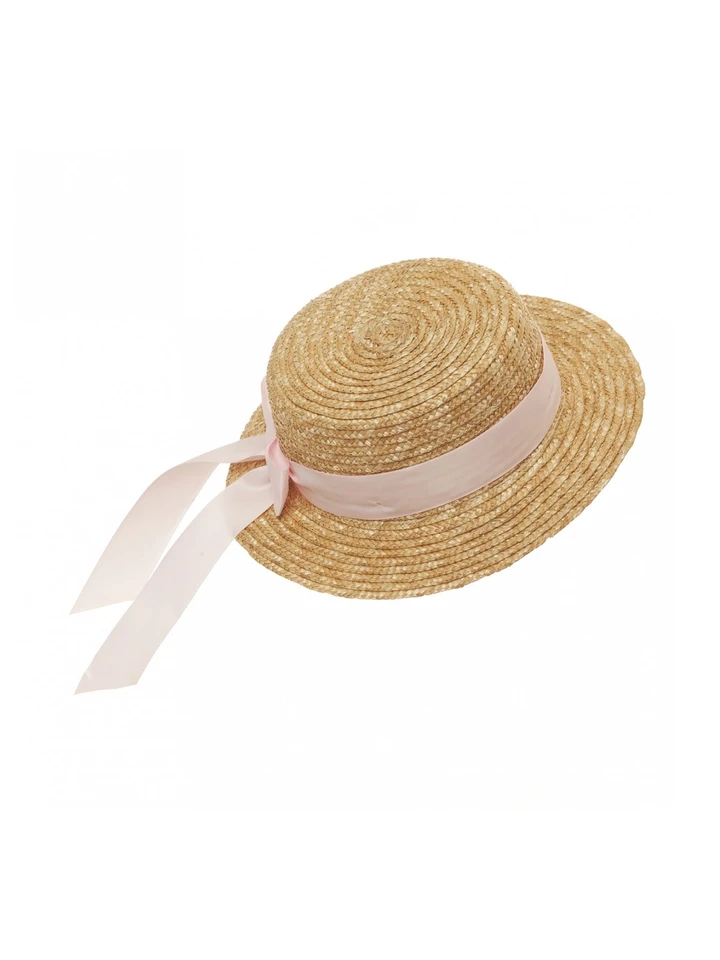 Straw Hat Madicken Flat - Pink