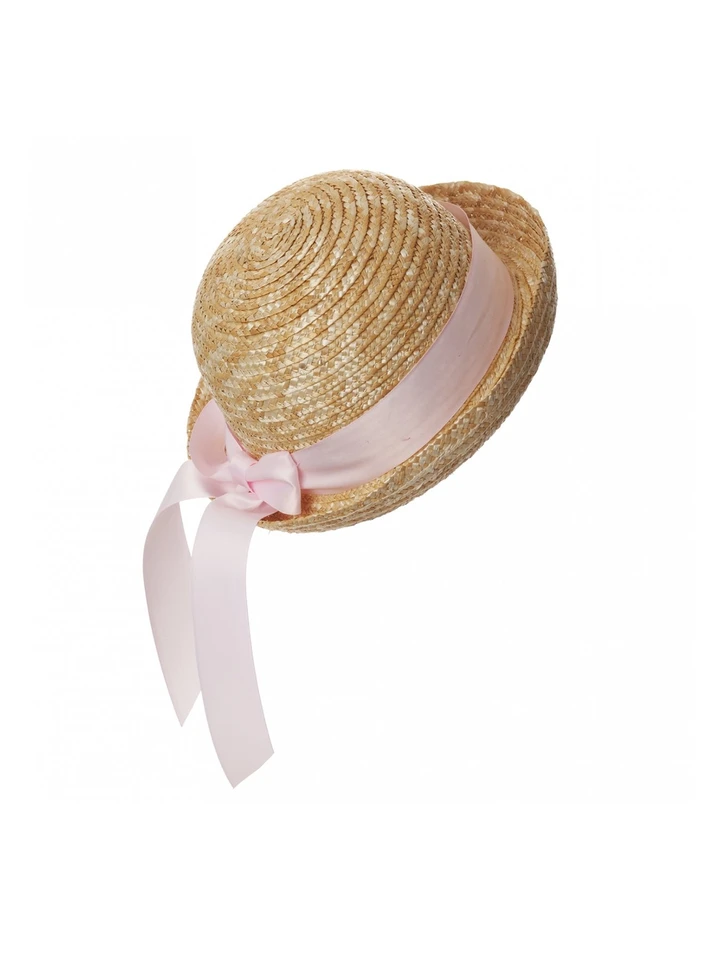 Straw Hat Madicken Round - Pink
