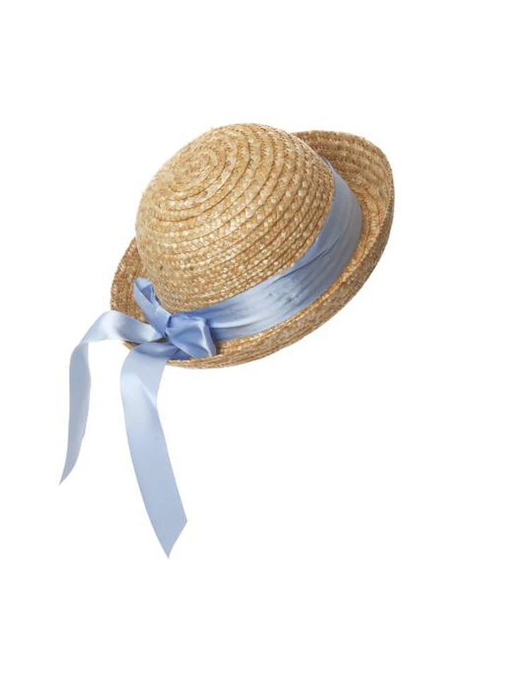 Straw Hat Madicken Round - Light Blue