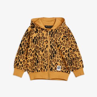 Basic Leopard Zip Hoodie
