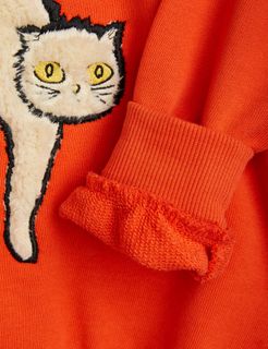 Angry Cat Embroidered Sweatshirt