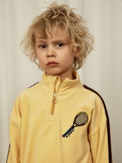 Tennis Embroidered Half Zip Sweatshirt