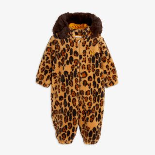 Leopard Faux Fur Baby Overall