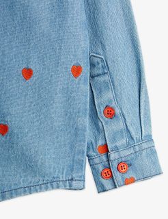 Mini hearts woven long sleeve shirt
