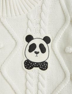 Panda texture knit sweater