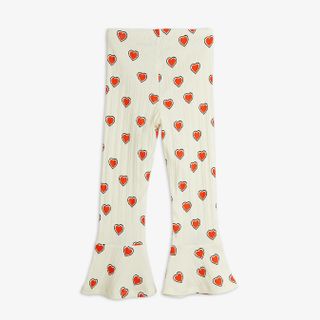 Outlined hearts flared trousers