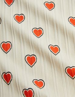 Outlined hearts short sleeve dress
