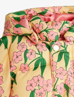 Alpine flowers hooded puffer jacket