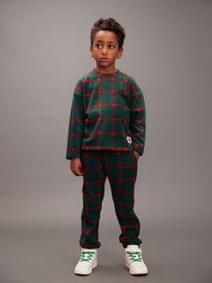 Plaid fleece trousers