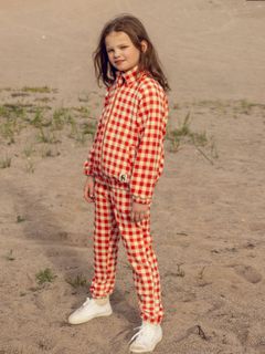 Gingham fleece jacket