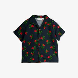 Lingonberries woven short sleeve shirt
