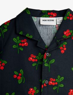 Lingonberries woven short sleeve shirt