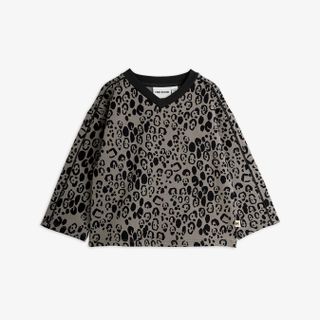 Leopard brushed long sleeve top