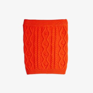 Texture knit bow skirt