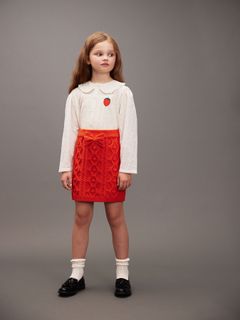 Texture knit bow skirt