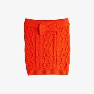 Texture knit bow skirt