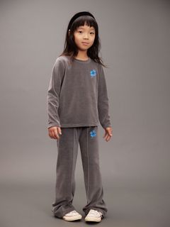 Clover velour flared trousers